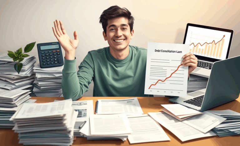 A visual representation of debt consolidation loans helping individuals manage their debts.