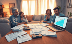 A graphic representing mortgage credit options and reduced monthly payments.