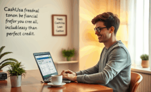 A person applying for a CashUSA Personal Loan online, representing easy financing options.