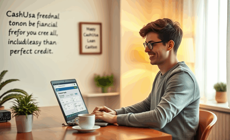 A person applying for a CashUSA Personal Loan online, representing easy financing options.