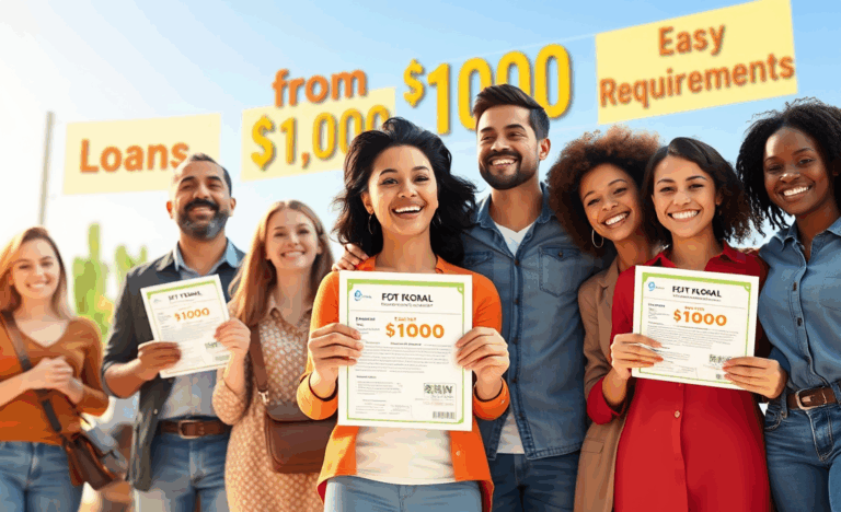 A person considering various loan options with dollar bills in hand, symbolizing easy qualification for loans starting at $1,000.