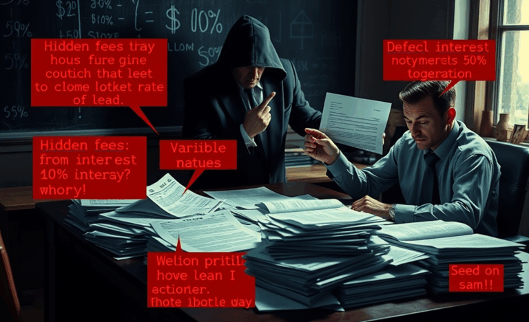 A person reviewing loan documents to uncover hidden fees and rates.