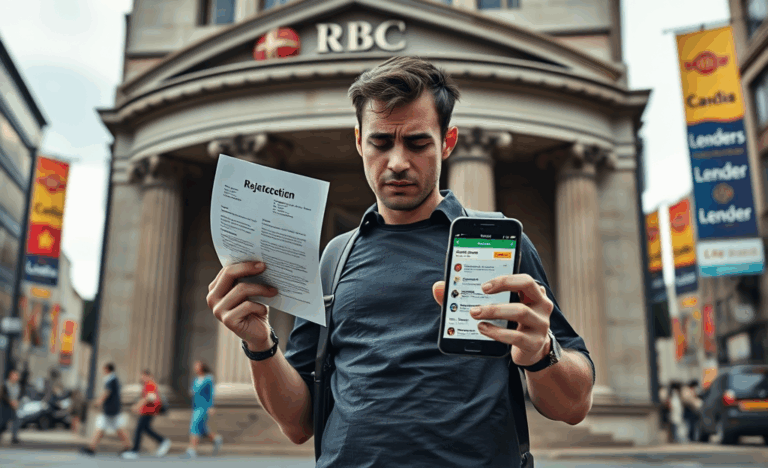 A person looking at alternative lending options after being rejected by a bank.