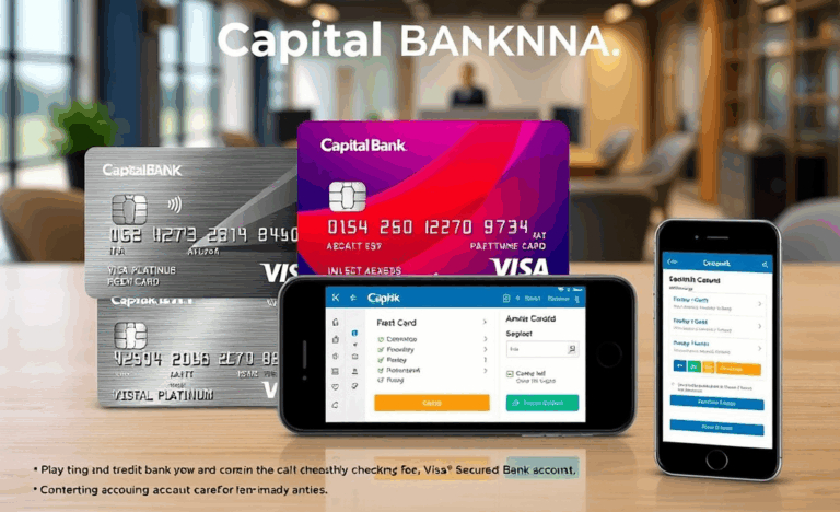 A selection of Capital Bank's best credit cards and checking accounts, highlighting their features and benefits.