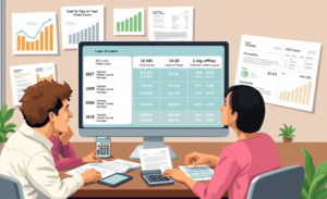 Illustration of a credit score impacting loan offers.